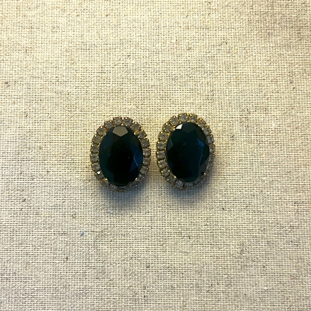 ✨ Vintage Clip On Rhinestone Earrings - Picture 2 of 5